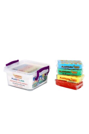 MNZ-Plastilina لا يجرق لعب الخبز 4 ألوان X 50 ج. حاوية بلاستيكية - Jovi