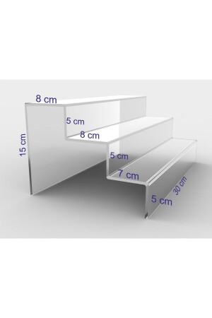 MNZ-Plexi شفاف سلم عرض موقف 3 طوابق 30 سم CNNSMRDVN330 - CANNAS