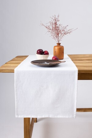 MNZ-Premium Linen White Runner 40 × 150 سم - Wellstil