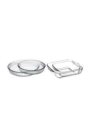 MNZ-Pyrex مربع مستطيل 4 قطعة مجموعة كبيرة Fma04596 Fma02253 - Paşabahçe