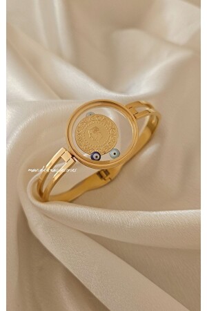 MNZ-Quarter الذهب الصلبة اليدوية العنق الزجاجية الإطار الربع ونصف الذهب اليدوية - M Mavi Deniz Accesories