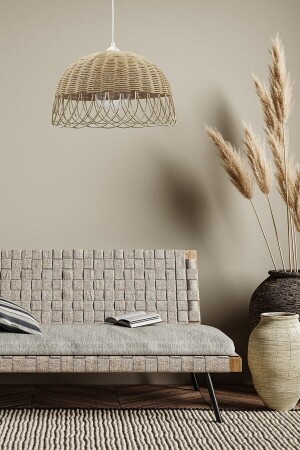 MNZ-Rattan Bamboo Wicker Chandelier cgghjjskgbfv - MAJESTE TASARIM