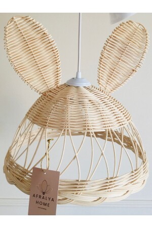 MNZ-Rattan Candlelier بامبو ديكورات الأرنب الأذن الرائعة 35 سم (فريق أبيض) ÇRLU3528 - AFRALYAHOME