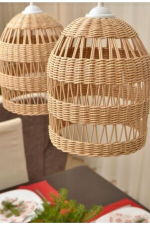 MNZ-Rattan بامبو ويكر شاندليير Gtyhvfty - DEKORATTAN