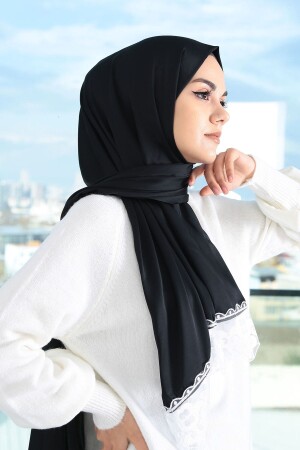 MNZ-Rayon Shawl أسود - أبيض - Zenipek
