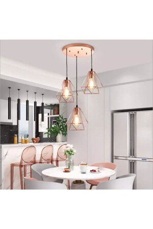 MNZ-Retro Copper Plated 3 Piece Rusty Decorative Pendant Lamp شمعة الراقص dy0022 - Dylight