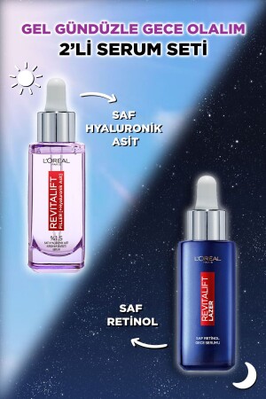 ملء MNZ-Revitalift 1% 5 سيروم نقي ضد التجاعيد من حمض هيلورونيك + سيروم ليلي خالص من ريتينول PKTRVTDOLKRSER - L'Oreal Paris
