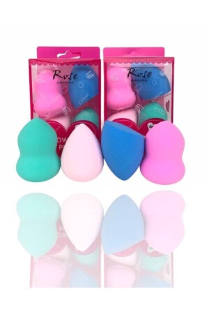MNZ-Rose 4 Piece Pear Model مجموعة إسفنج مخلطة - Roesıa Rose Cosmetics