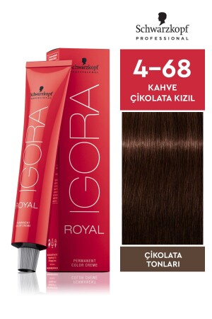 MNZ-Royal 4-68 شوكولاته البنية صباغة الشعر الحمراء 60ml 4045787206227 - Igora