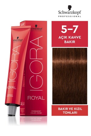 MNZ-Royal 5-7 خضراء خفيفة من النحاس لون شعر 60ml - Igora