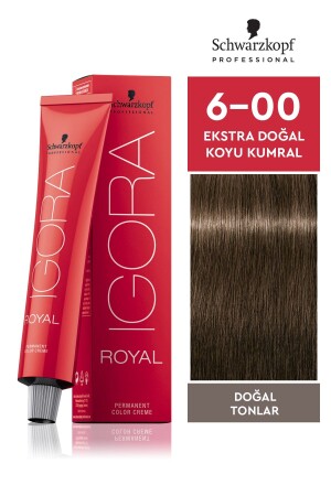 ملونات طبيعية من نوع MNZ-Royal 6-00 ملونات طبيعية إضافية من نوع Dark Auburn Hair Dye 60ml 4045787206883 - Igora