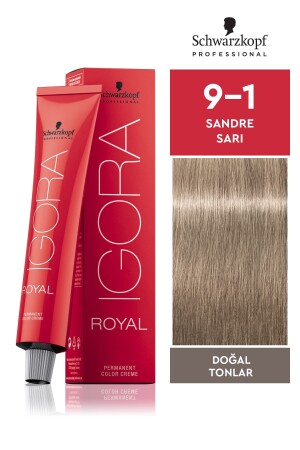 ملونات طبيعية من نوع MNZ-Royal 9-1 ساندري لون شعر شقراء 60 مل - Igora