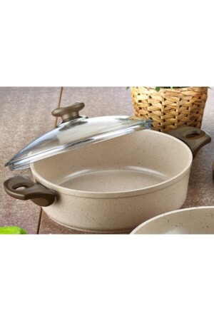 MNZ-Saffron Granite Pot بريز مسطح 26 CM SFBAS26 - Gülsan