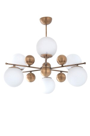 MNZ-Salkım 6-piece Antique Opal Glass Pendant Lamp Chandelier - Çakır Avize TYC00358240307 - Çakır Aydınlatma
