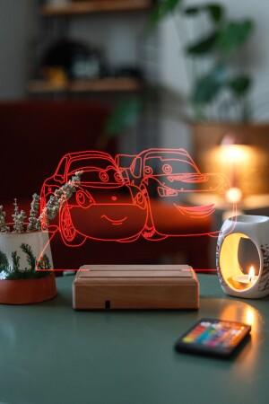 (MNZ-Sally Carrera Lightning McQueen 16 ضوء الليل المتحكم باللون) - Modiwa Design