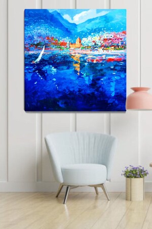 MNZ-Santorini Island Canvas Painting 80x80 سم SNTRNADA017 - ColorVision