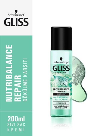 MNZ-Schwarzkopf Gliss توازن غذائي كريم رعاية الشعر السائل 200 مل - Gliss