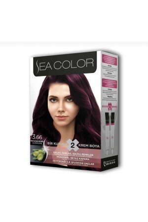 MNZ-Sea Eggplant Purple (3.66) 2 قطعة لون شعر 8698753381907 - Sea Color