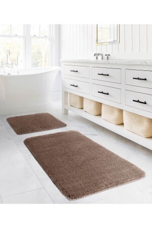 MNZ-Segura Plush Mink Non-Slip Base 2-piece حمام المطبخ 60 X 100 - 50 X 60 - Koza Home