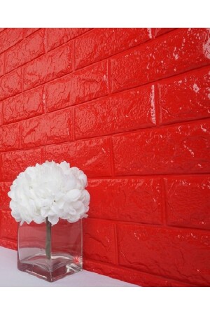 MNZ-Self Adhesive Red Brick Pattern لوحة خلفية 70x38 - Renkli Duvarlar
