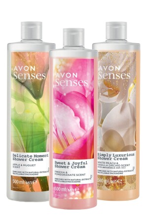MNZ-Senses Müge تفاحة البريش البيضاء فانيلا و فراسيا نارية رائحة حمام غيل حزمة - Avon
