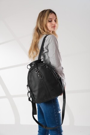 حقيبة ظهر من الجلد الناعم للمرأة MNZ-Shoulder Bag 2134 Black - Just Polo