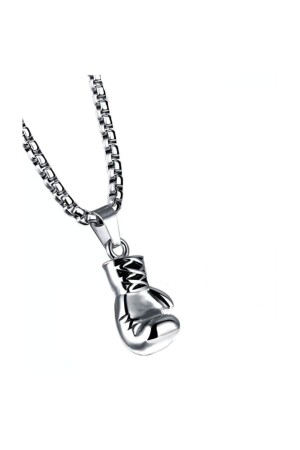 قفازات الملاكمة من اللون الفضي MNZ-Siliver Glove Stainless Steel Necklace KLY49 - La Pescara