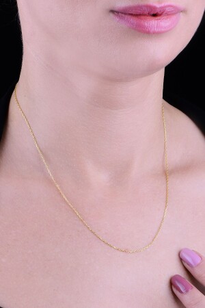سلسلة الخلايا الذهبية المزودة بالذهب من MNZ-Silver Gold Necklace Chain SGTL6361 - Söğütlü Silver