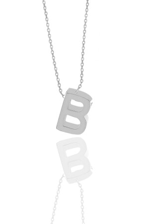 MNZ-Silver Rhodium ثلاثي الأبعاد الحد الأدنى من حرف B الخنجر SGTL11181 - Söğütlü Silver
