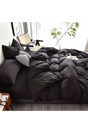 MNZ-Single Black Duvet Cover Set DUVET COVERSETEXBLACK - Atelier Home
