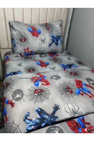 MNZ-Single Spiderman Kids Duvet Cover Set Gray (قضية 1 DUVET COVER-1 PILLOW) CE-ORMCNEVSTg - mihriban
