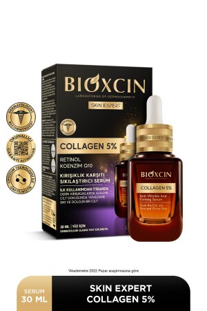 MNZ-Skin Expert Collagen 5% مضاد للجلد الصيروم 30 ml Collagen Retinol Q10 8680512632542 - Bioxcin