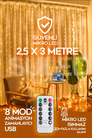 MNZ-Sl-1002 الستارة مع التحكم في الأضواء 8 أوضاع بيئة 2-5x3 مترات مزينة قابلة للتعديل الستارة الضوئية الميكرو - Suled