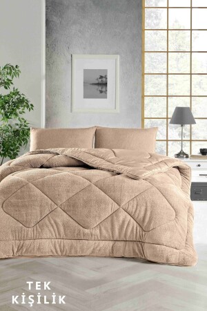 MNZ-Soft لون واحد كيلت-wellsoft-double جانبي 155x215 بيج ELYRGNTEK - ELY PARKER