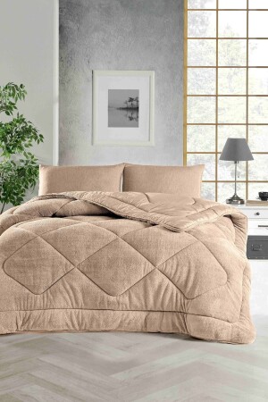 MNZ-Soft مزدوج الألوان اللونة -wellsoft-double الجانب 195x215 Beige ELYRGNCIFT - ELY PARKER