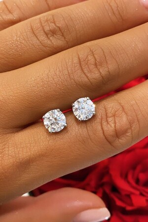 أذن من نوع MNZ-Solitaire في صندوق خفيف - Crystal Diamond Zirconia