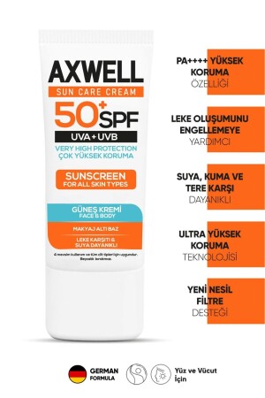 MNZ-SPF 50+ مضاد للمرطوبة كريم الشمس عالي الحماية 50 مل - Axwell