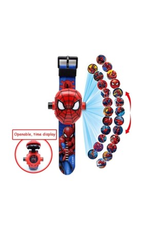MNZ-Spiderman Spiderman Projection Clock مشاريع 24 شخصية مختلفة على الجدار - Okyanushop