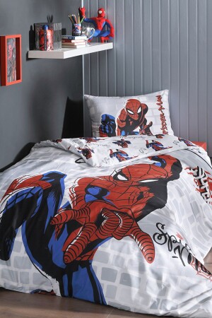 MNZ-Spiderman Super Hero Single Disney مرخصة مرنة ملصقة الأدلة الأطفال غطاء الأدلة مجموعة PR-EVTEKSTILI-55304201327 - Özdilek