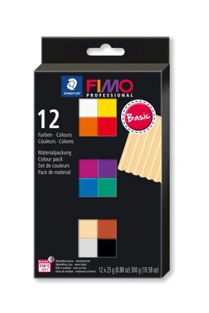MNZ-Staedtler المهنية البوليمر طين مجموعة 12 لون. الألوان الأساسية - Fımo