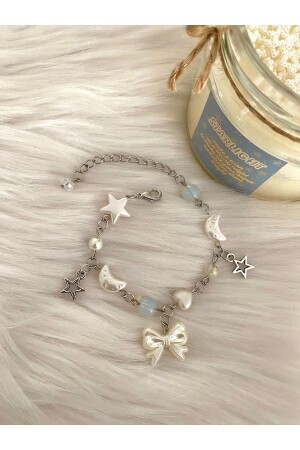 MNZ-Starry Coquette Moonstone Fairycore Bead Bracelet - Bohemian Takı Tasarim