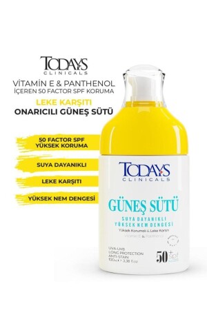 حليب من النظام الشمسي من النظام (MNZ-Sun Milk) 50 + SPF High Protection Anti-Bleach + فيتامين E & Panthenol Gs-01KKCG1 - TODAYS CLİNİCALS