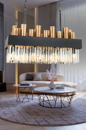 MNZ-Torre Row كريستال قديم ، صيغة طاولة الطعام الحديثة من الحجر ، كريستال غرفة المعيشة شمعة 3103-80X30-BL - Apliqa