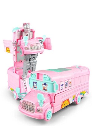 MNZ-Toy Bus Trasformace روبوت تحويل البطارية تعمل سيارة موسيقية مضيئة HYD-63200-9615 - Hyd 