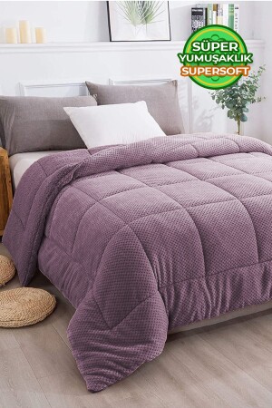MNZ-Ultra Soft Double Sideed Wellsoft Plush Quilt مضاعفة الغسيل 200x220 سم ليل - Evlen Home Collection