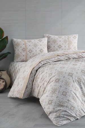 MNZ-Unique Capuccino 100% القطن Ranforce غطاء غطاء مزدوج 200x220 CTNTUQ20 - Cote Blanc