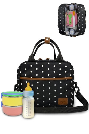 كيس غذائي أسود من نوع MNZ-Unisex كيس غذائي ومتعدد الأغراض يحمل الطعام كيس رعاية الأطفال - Stylo