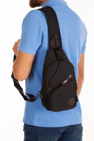 MNZ-Unisex Canvas USB Headphone Port Cross Strap Shoulder Chest And Sports حقيبة ظهر اليومية حقيبة سفر - Newish Polo