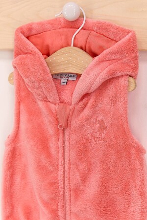 MNZ-U.S. Polo Assn Coral Baby Girl Fleece Hooded Vest USB639-B - U.S. Polo Assn.