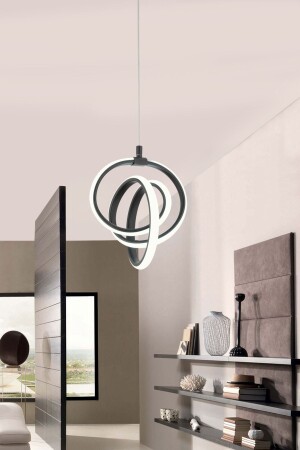 MNZ-Venita الأسود مصباح معلق حديث LED شمعة ضوء أبيض غرفة المعيشة غرفة المطبخ LED شمعة VNTA03 - Dekorluna